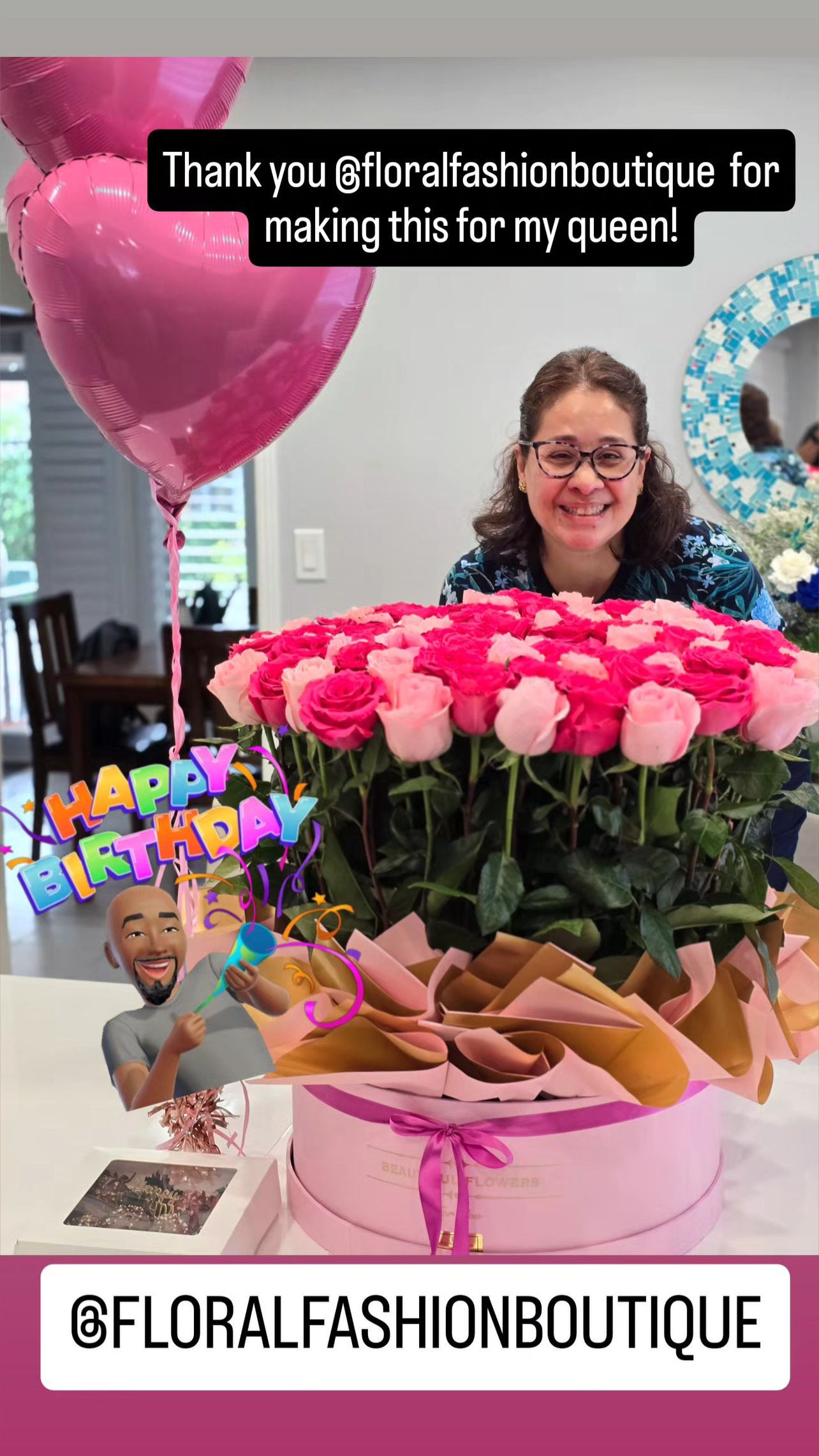 Pink Fresh Roses box