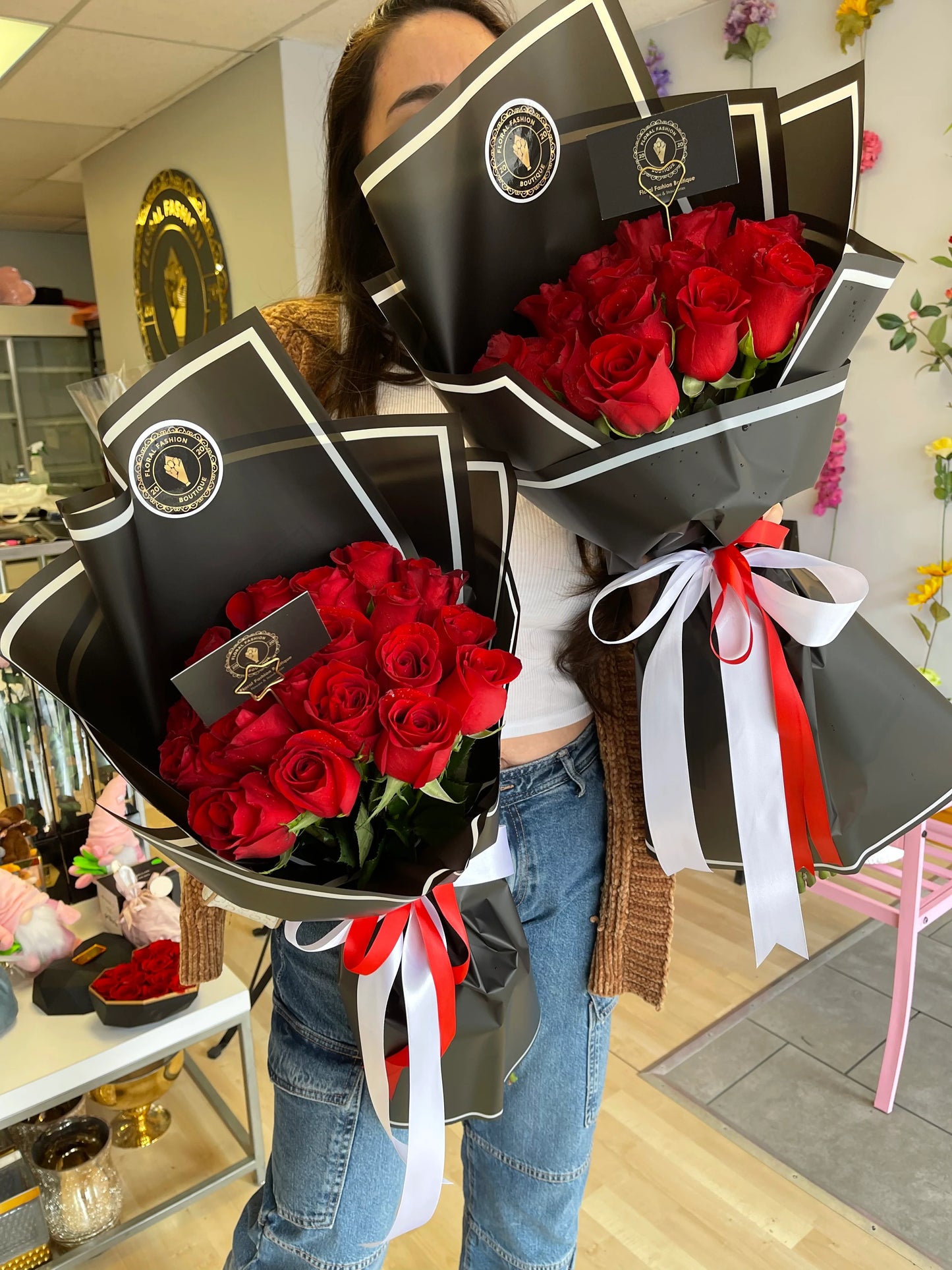 Bouquet with 20 fresh roses/Valentine’s Day