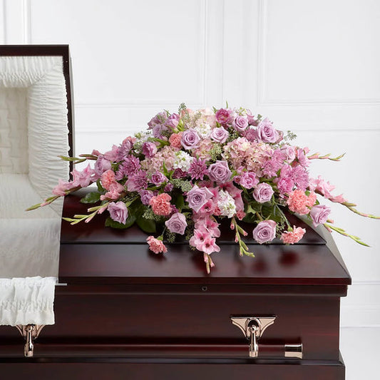 Lilac Casket Spray/ Funeral Arrangements - Floral Fashion Boutique