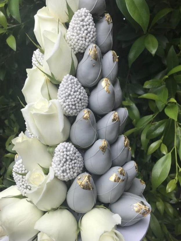 Grey Chocolate Strawberry Tower - Floral Fashion Boutique