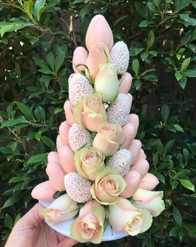 Peach Strawberry Tower - Floral Fashion Boutique