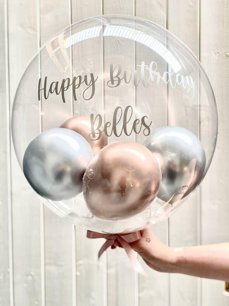 20" Personalized Bubble Balloon with helium. - Floral Fashion Boutique