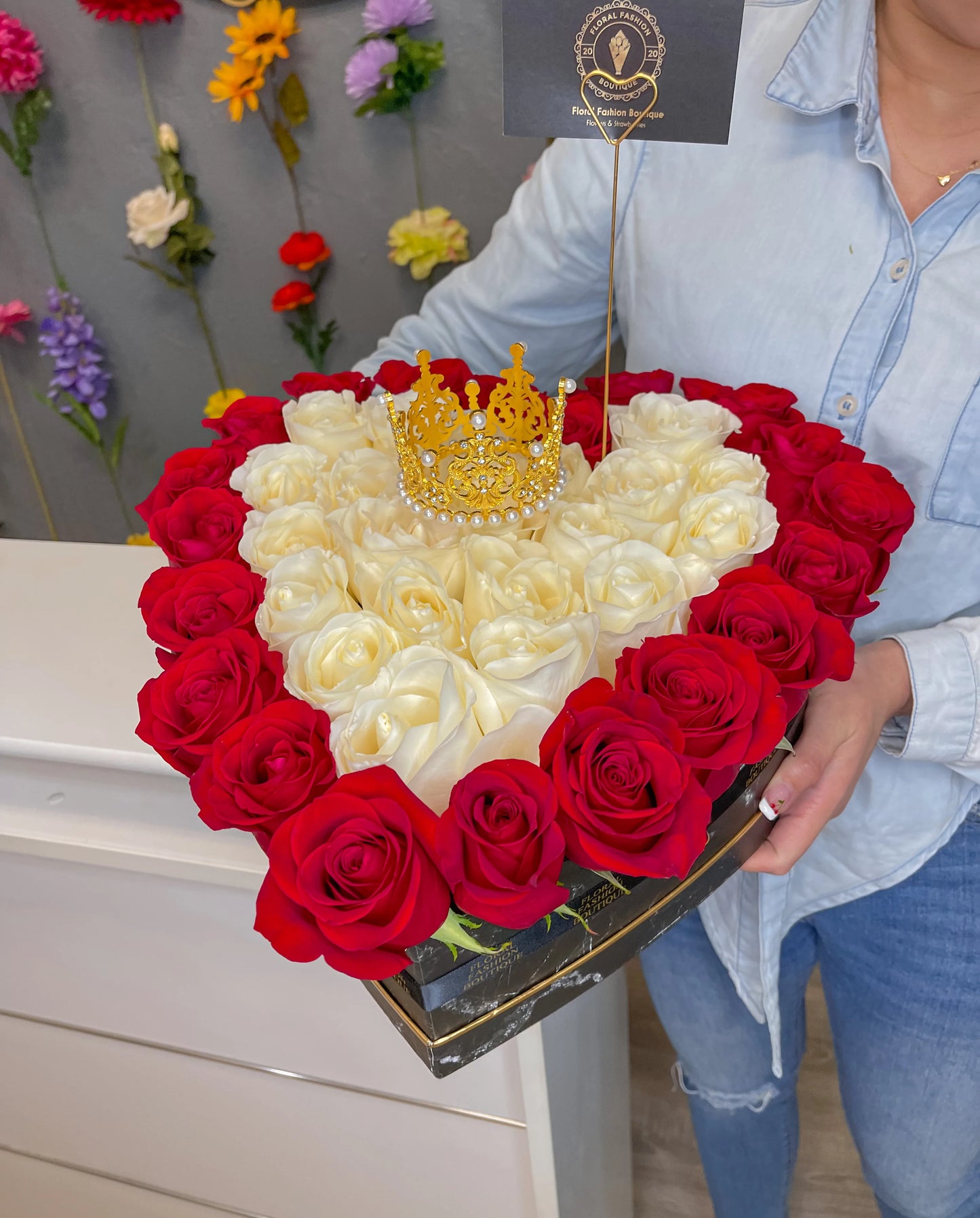 Heart Box with premium roses