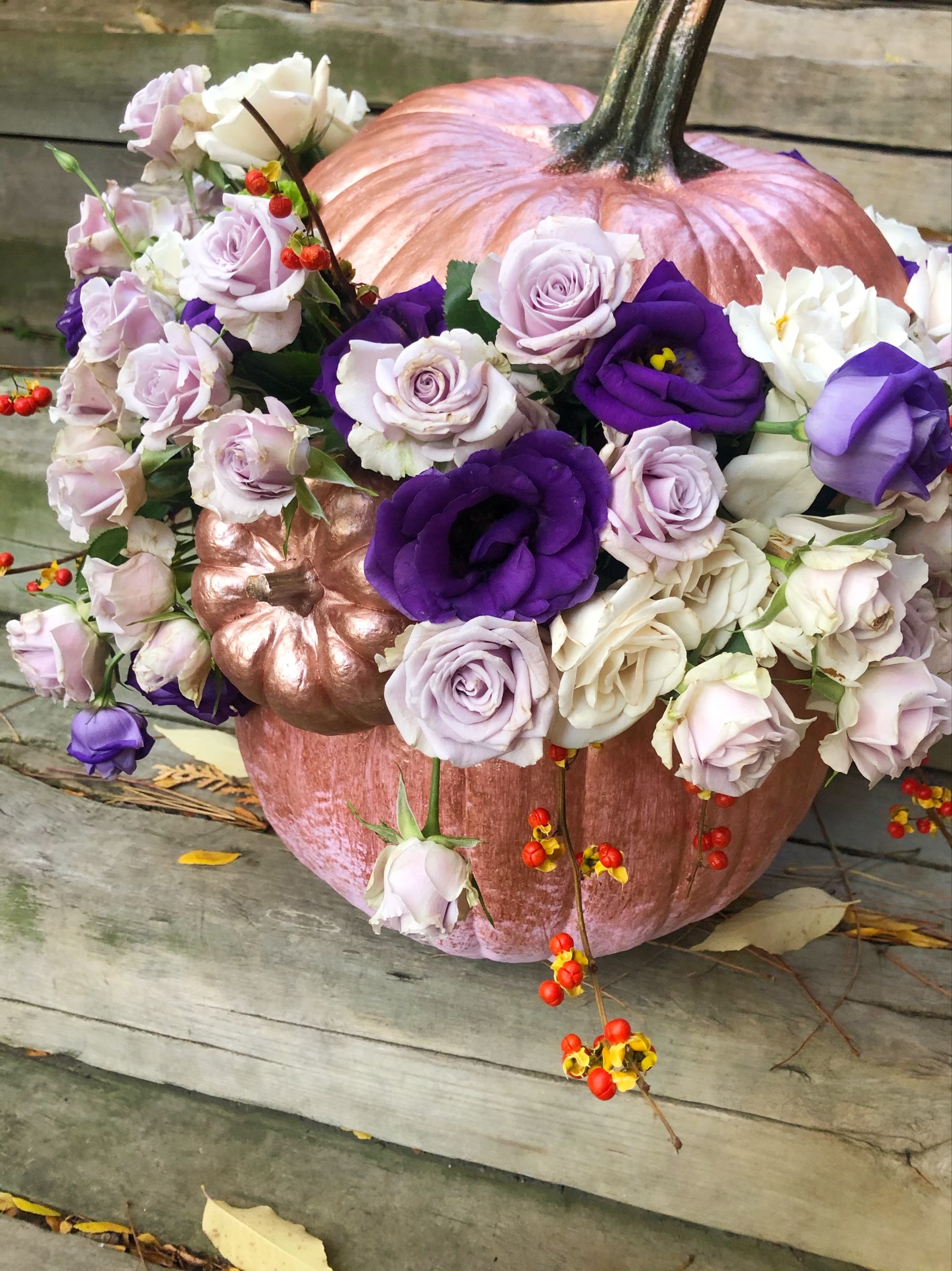 Rose gold pumpkin - Floral Fashion Boutique