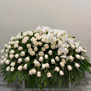 White casket spray / Funeral Arrangements