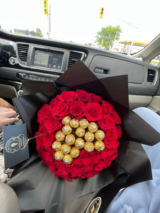 Heart Ferrero rocher bouquet