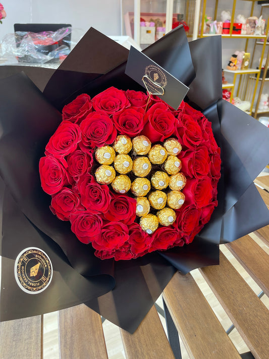 Heart Ferrero rocher bouquet - Floral Fashion Boutique