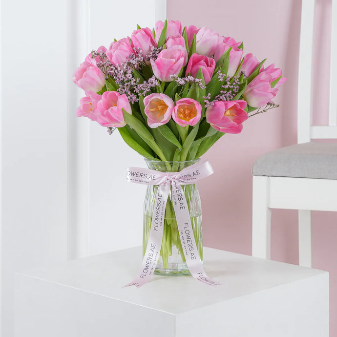Luxury Pink Tulips - Vase - Floral Fashion Boutique