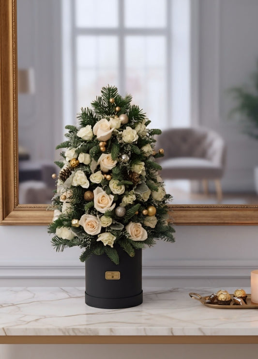 Elegant Christmas Floral Tree Arrangement