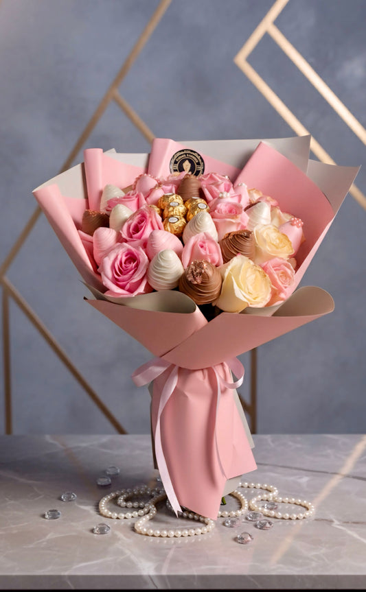 Cream & Pink Fancy Bouquet
