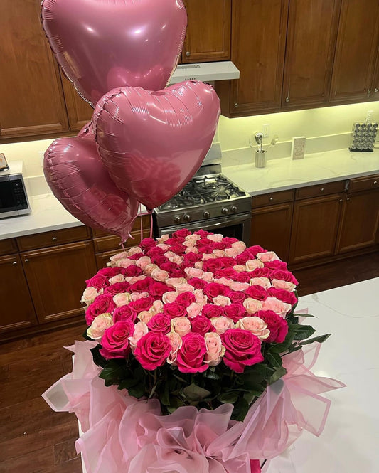 Pink Fresh Roses box - Floral Fashion Boutique