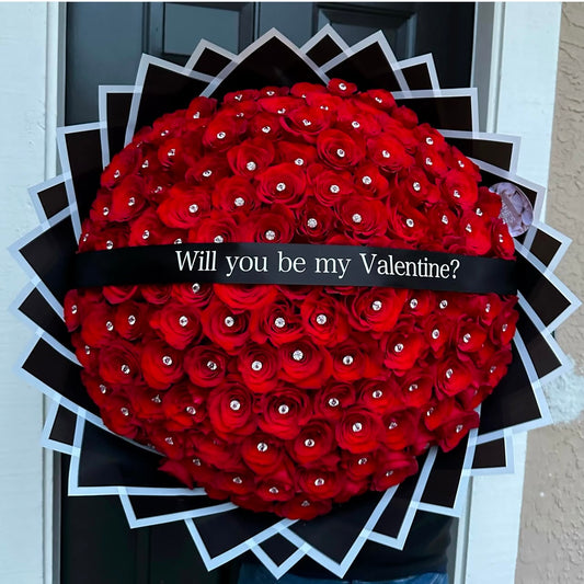 Luxurious Red Rose Bouquet for Valentine’s Day Proposal