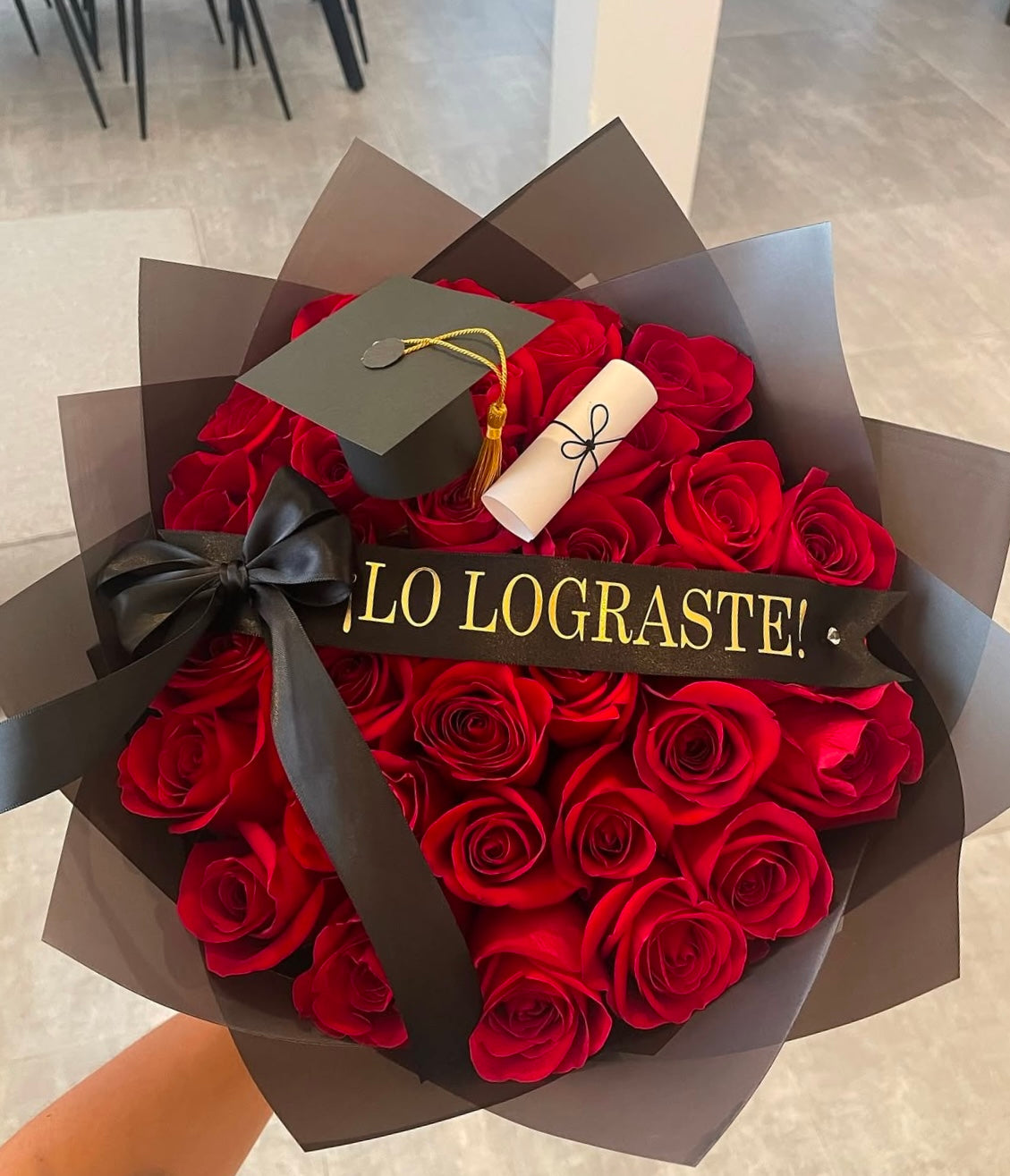 Graduation Red Rose Bouquet