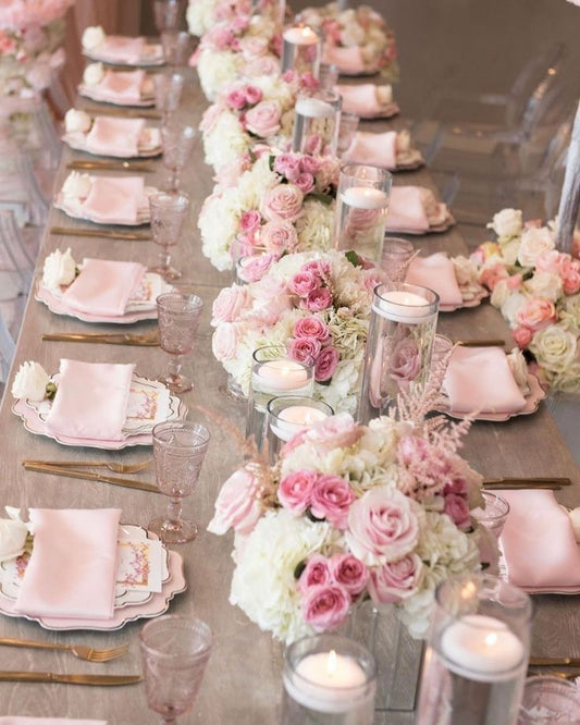 Blush pink centerpieces