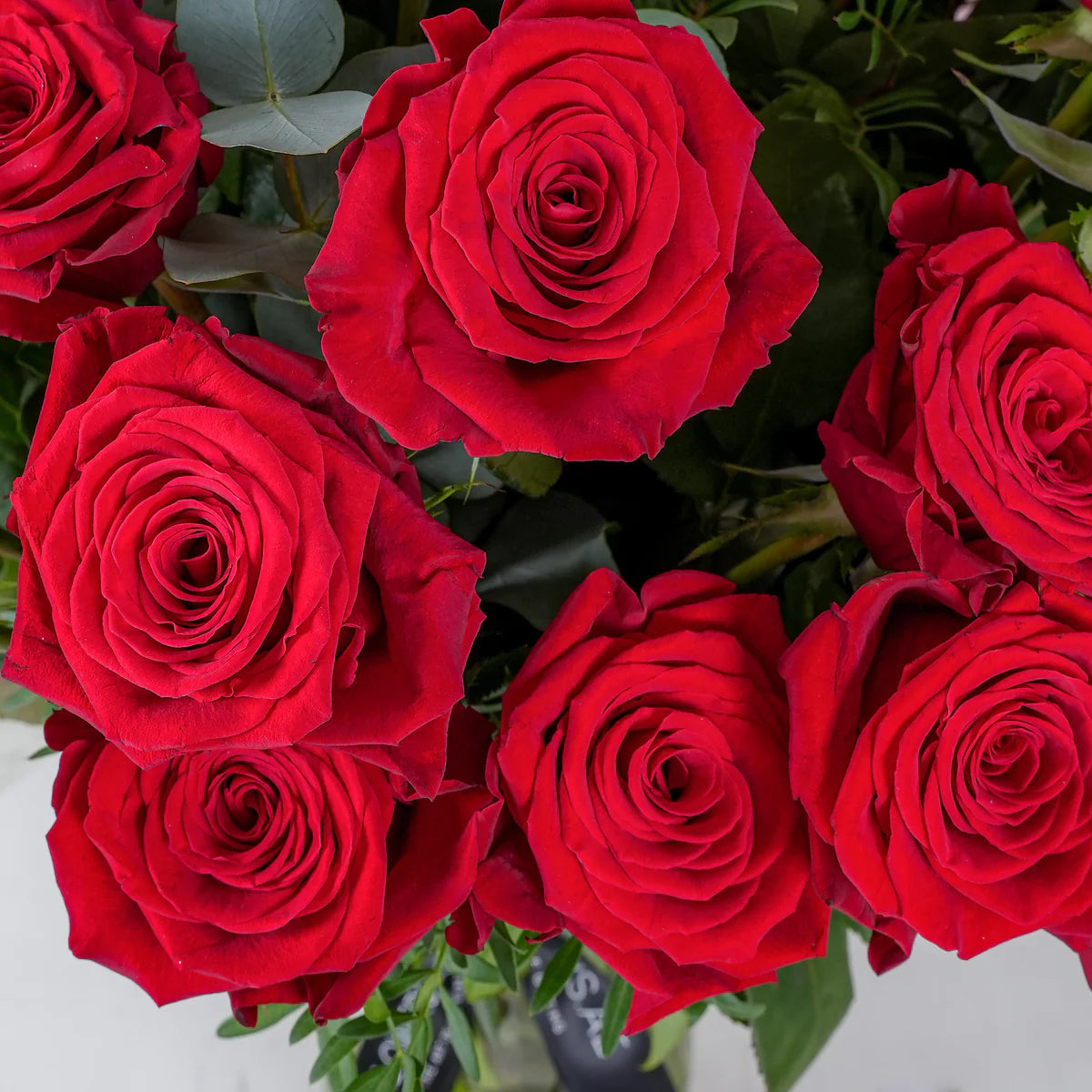 Valentines 100 red roses in a vase - Floral Fashion Boutique