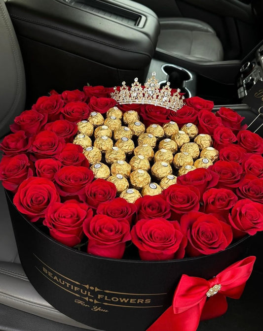 Valentines gift/Red Roses & Chocolates - Floral Fashion Boutique