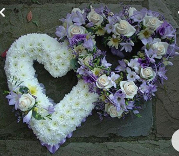 Double Heart / Funeral Arrangements - Floral Fashion Boutique