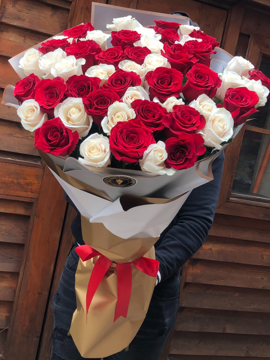 White and Red Roses - Floral Fashion Boutique