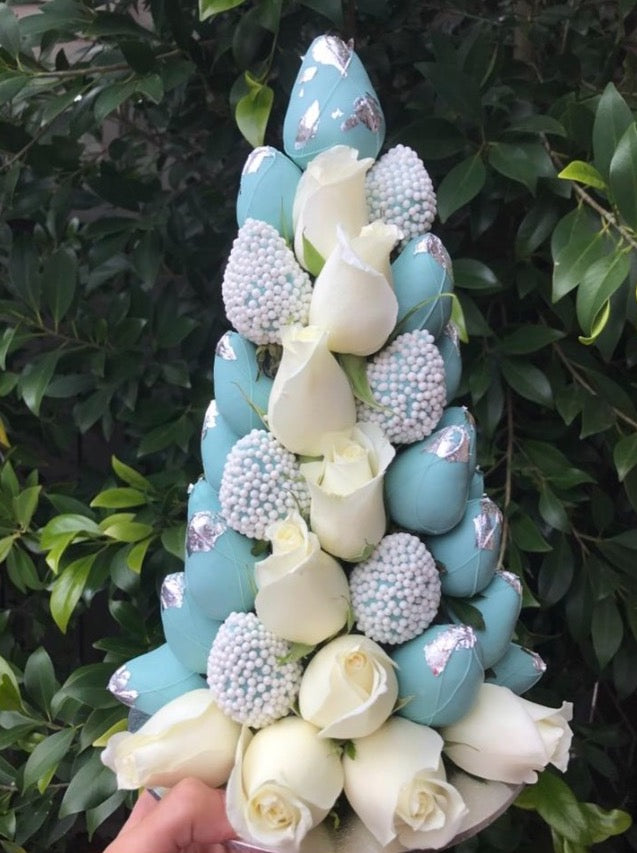 Teal Strawberry Tower - Floral Fashion Boutique