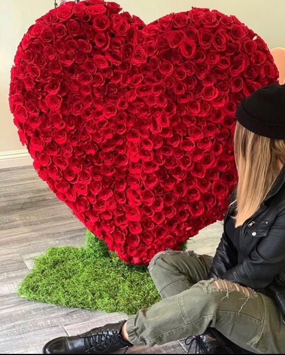 Heart Shape with red roses - Floral Fashion Boutique
