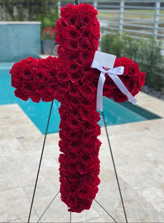 Red Cross Wreath - Floral Fashion Boutique