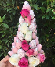 Load image into Gallery viewer, Pink and White Bead Strawberry Tower
