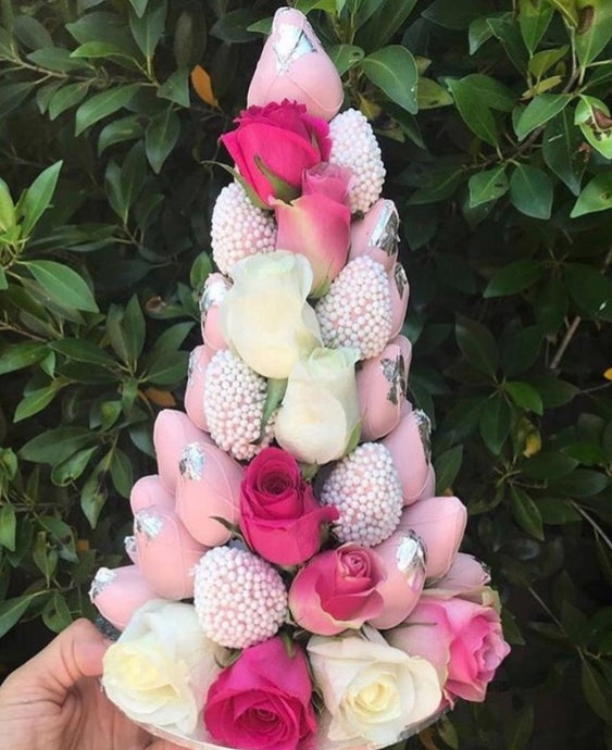 Pink and White Bead Strawberry Tower - Floral Fashion Boutique