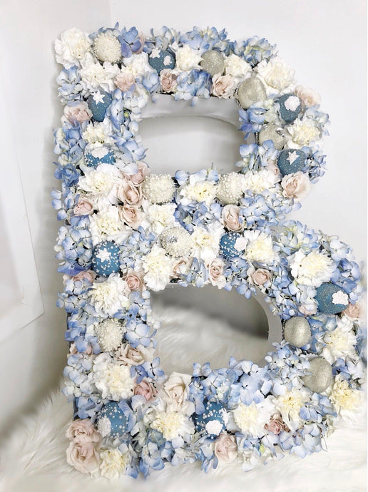 Baby Blue Flower Letter - Floral Fashion Boutique