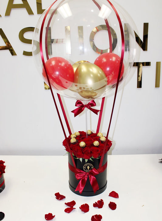 Round Box with Balloon - Floral Fashion Boutique